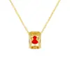 Nuevo Collar de Calabaza Esmaltada Hueca con Diamantes Estilo Chino Colgante de Calabaza Roja Cadena para la Clavícula Nicho Lujo Accesible Collar de Gama Alta
