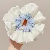 Suave con el cabello, elegante y con estilo, scrunchie, pasador de malla floral pequeño estilo coreano, accesorio para el cabello plisado de estilo de hada