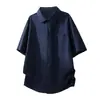 3D Estilo Nuevo Verano Hombres Moderno Corte Holgado Marca de Moda Estudiante Polo Camiseta de Manga Corta para Hombre Top para Hombre Longitud de Cinco Puntos