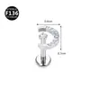 Liga de Titânio F136 Lua Nova Lábio Unha Aobao Dentes Internos Lábio Unha Arco Flor Triangular Strass Multi-estilo Anel de Lábio