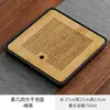 Bandeja de té pequeña estilo japonés con almacenamiento de agua, Bandeja de bambú resistente para uso doméstico, Juego de té redondo con drenaje de agua, Plataforma de secado para preparación de té