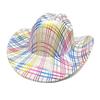 Chapéu de cowboy ocidental colorido, chapéu de uma palavra para festa de fim de ano, chapéu de jazz, chapéu de feltro para atacado direto da fábrica