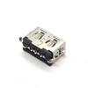 USB 2.0 Avellanado Centro de Placa Conector 1.9/3.4 USB Cuerpo Corto 8.5 Etiqueta Frontal Placa de Enchufe Trasero Base Hembra 4P Borde Recto