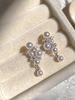 Brincos de pérola de diamante estilo coreano brincos femininos de alta qualidade personalidade irregular temperamento nicho simples socialite brincos moda
