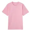 Camiseta de Algodón Peinado Fino Sedoso de Color Sólido Unisex para Verano, Se Puede Estampar con Logo