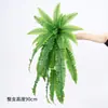 Sensación al tacto hierba persa colgante hojas grandes de helecho decoración de pared simulación pared de fondo de planta verde estilo bosque paisajismo helecho plantas falsas
