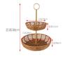 Cesta de Plástico Personalizada Imitación Ratán Cesta de Frutas Cesta de Snacks para Decoración del Hogar Cesta Dos Capas Removible Soporte para Plato de Frutas