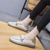 Mocassins femininos frescos estilo fada vazados 2024 primavera novo fundo macio boca rasa slip-on sapatos de duas peças