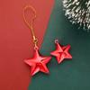 Campana de pintura de estrella de cinco puntas con cuerda transfronteriza, campana de hierro decorativa navideña, bolsa de regalo DIY, lindo colgante