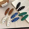 Pinza para el pelo de lunares en bloques de color retro, pinza BB, pinza para flequillo estilo coreano, pinza lateral dulce, accesorio para el pelo ovalado