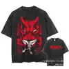 Camiseta Bleach Lavada Anime Harajuku Streetwear Gráfica Vintage