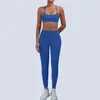 Conjunto Deportivo Transfronterizo Europeo y Americano de Espalda Cruzada para Mujer, Conjunto de Yoga de Secado Rápido con Sensación de Segunda Piel, Conjunto de Dos Piezas para Entrenamiento de Fitness y Running