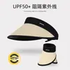 Sombrero para el Sol Verano para Mujer Parasol Resistente a los Rayos UV Parte Superior Vacía Sombrero de Concha de Goma Negra Ala Grande Parasol para la Cara Sombrero para Montar al Aire Libre