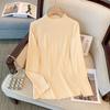 Camisa básica de cuello alto para mujer, talla grande 60,00 kg-175,00 kg, top de manga larga interior ajustado para chica gordita, otoño 2024