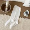 26 Nueva Colección de Otoño: Calcetines de compresión para mujer de color liso con patrón de rombos y diseño calado, estilo japonés, inspirados en el ballet, versátiles hasta la rodilla