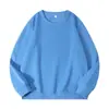 Nueva sudadera de invierno gruesa de forro polar 360g, cuello redondo acanalado, hombros caídos, color liso, ajuste holgado, sudadera de cuello redondo sin capucha