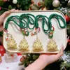 Novo Pingente de Celular Árvore de Natal Dourada Ouro Puro 999 Chaveiro Criativo Pingente de Bolsa Presente de Natal