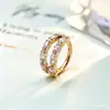 Aretes de anillo brillantes de doble capa con corte marquise de aleación de titanio F136 en dorado, Aretes para piercing labial de titanio G23 con rosca interna y circonita