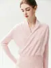 Suéter de Cachemira con Cuello en V Cruzado para Mujer Otoño e Invierno 2026 Nuevo Abrigo de Estilo Francés tipo Bata Suéter de Punto Base Suéter Perezoso