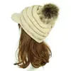 Ebay Nuevo sin etiquetas bola de lana gorro de lana otoño e invierno ala gorro tejido exterior ala sombrero cálido