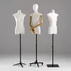Mannequin Feminino de Meio Corpo com Cobertura de Tecido, Novo Suporte de Exibição com Mãos Móveis para Vitrine de Loja de Roupas