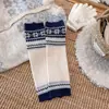 Populares calentadores de piernas Fair Isle para otoño e invierno, calcetines apilados de copo de nieve, calcetines de lana gruesa vintage cálidos para pantorrilla y calentadores de piernas