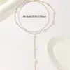 Collar con Borlas de Perla en Forma de Y, Venta Caliente Europea y Americana Transfronteriza, Sencillo y Moderno, Estilo Fresco, Cadena para Clavícula de Perla de Imitación