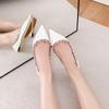 Zapatos planos HL04 para mujer, estilo francés de alta gama, Liu Ding, color gris, punta puntiaguda, con tacón interior elevado.