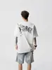 Camiseta de Manga Corta con Estampado de Flores de Vid de Verano para Hombre y Mujer Estilo Americano Marca de Tendencia Sentido del Diseño Retro High Street Camiseta de Verano