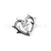 Pendientes de Titanio F136 Forma de Corazón Espina Gota de Agua Circonita Clavo de Hueso de Oreja Aleación de Titanio G23 Joyería para Piercings Cabeza Corazón Clavo de Labio