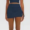 Nueva falda deportiva casual fruncida para mujer, anti-exposición, de cintura alta, adecuada para fitness y running, conjunto de yoga tipo dos piezas