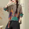 Top versátil em estilo artístico retrô com gola alta meia-altura emagrecedor, novo suéter de tricô casual solto de algodão para primavera e outono para mulheres