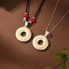 Collar de Plata Esterlina S999 con Detalles Dorados, Colgante de Paz, Buena Suerte, Alegría y Felicidad, Joyería de Cadena Retro Estilo Chino Artículo Caliente