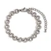 Moda Europea y Americana Diseño Sencillo de Nicho Pulsera de Explosiones Acero Inoxidable Chapado en Oro de 14K Elegante Cadena Gruesa Redonda Pulsera