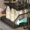 Mueble para lavabo de baño con estantes de almacenamiento, organizador extraíble para debajo del lavabo y almacenamiento en capas para artículos de tocador y desagües.