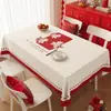 Nuevo Mantel Estilo Chino para el Año del Caballo 2026, Protector de Mesa Rojo Resistente al Calor, Cubierta Festiva para Mesa de Café