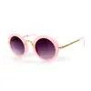 Gafas de Sol para Niños, Gafas de Sol para Niños, Gafas para Bebés, Gafas Metálicas Redondas Retro Tipo Sapo, Visores Solares para Niños y Niñas