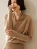 Nuevo Suéter de Cachemira Holgado Talla Grande para Mujer Otoño e Invierno 2026, Cárdigan Cruzado de Cuello V Estilo Bata, Suéter Delgado Estilo Perezoso