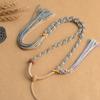 Estilo étnico fio de algodão esfregado à mão algodão e linho tricô à mão cordão de pescoço pingente de borla cordão pingente estilo cera de abelha Xizang com cordão