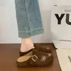 Sandálias femininas de camurça estilo Birkenstock com sola grossa para aumentar a altura, chinelos fechados de encaixe para o verão, novos