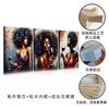 Amazon Pintura Colgante para Dormitorio Afroamericano Lienzo Pintura Sin Marco Tríptico Grafiti Moda Femenina Decoración para Sala de Estar Pintura