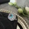 Nuevo Anillo de Piedra Preciosa Azul Océano de Lujo de Gama Alta para Mujer, Anillo Abierto Ajustable, Joyería de Anillo de Dedo Rosa de Lujo Ligero de Nicho para Celebridades de Internet
