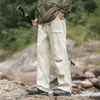 Pantalones de trabajo americanos finos de primavera y otoño para hombre, holgados, de pierna ancha, pantalones tipo chaqueta de paracaidista, pantalones deportivos casuales, estilo pareja, rectos