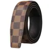 Cinturón para Hombre con Hebilla Plana, Piel de Capa Superior, Diseño a Cuadros, Versátil Decorativo de Piel de Vaca, Moda de Negocios, Sensación de Alta Gama, Cinturón para Pantalones