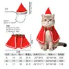 Set de Capa y Sombrero Navideño para Mascotas con Encaje y Lazo, Disfraz Festivo para Gatos y Perros, Accesorios para Fotos Navideñas