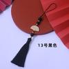 Lingzhenxin Abanico Blanco con Borlas para Orejas Colgante con Orejas Hanfu Antiguo, Colgante para Cheongsam, Accesorios para Teléfono Móvil, Colgante Pequeño