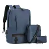 Mochila de hombre de tres piezas moda viaje negocio bolsa para computadora ocio estudiante de preparatoria bolsa de hombro venta al por mayor