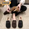 Mocasines cálidos y a prueba de frío para mujer con forro polar y grosor adicional para uso casual al aire libre, cómodos, antideslizantes, ligeros, zapatos para mamá para el invierno de 2026
