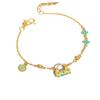 Nueva pulsera vintage con diseño de estanque de loto Yuhuan, nueva pulsera con cierre de koi y gota de aceite de esmalte chino, joyería de oro de estilo chino.