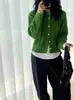 Cárdigan retro de punto trenzado con cuello redondo estilo coreano para mujer, nueva colección otoño/invierno, suave y grueso, con mangas raglán, chaqueta suéter de longitud corta
